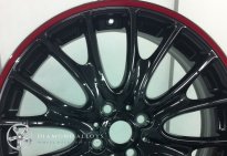 Mini Custom Alloy Wheel Refurbishment Black with Red Rim